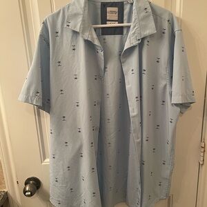 Men's Light Blue Short Sleeve Button Down Shirt